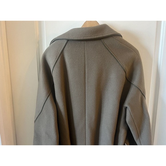 Domino New York Vtg 100% Pure Wool Vented Wrap Coat w/ Piping & Cuffs Size 16 - Picture 7 of 8